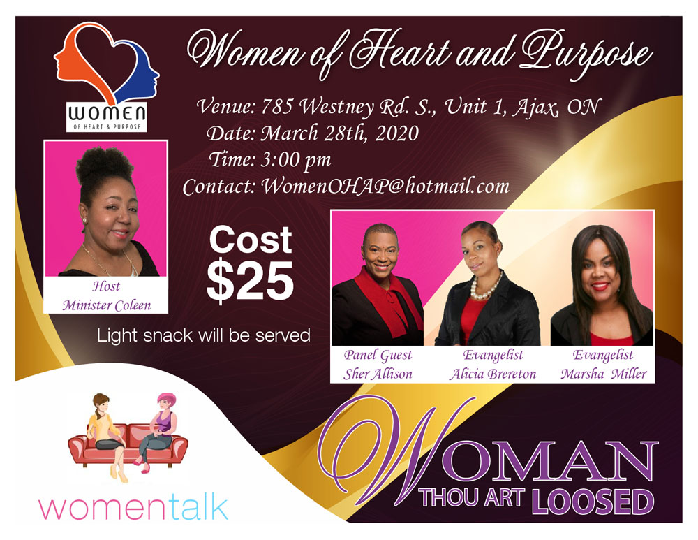 CANCELLED - Saturday March 28th, 2020: Women of Heart and Purpose